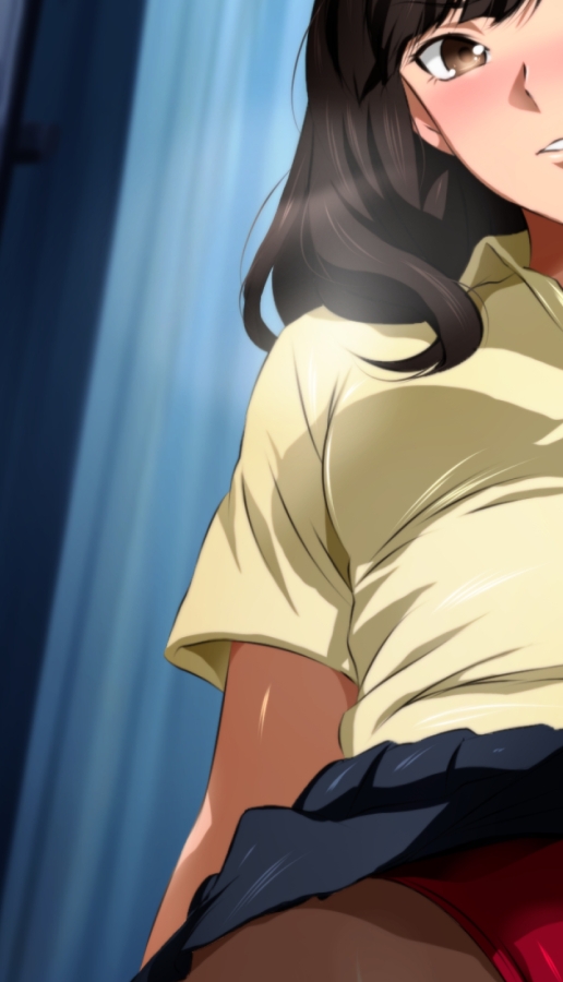 ローアングルお嬢様 越嶋伊織と制服ブルマ黒タイツミックス ステーションRJ01517440