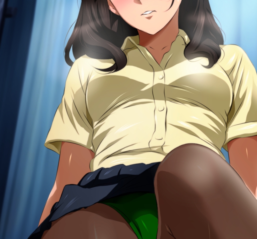 ローアングルお嬢様 越嶋伊織と制服ブルマ黒タイツミックス ステーションRJ01517440