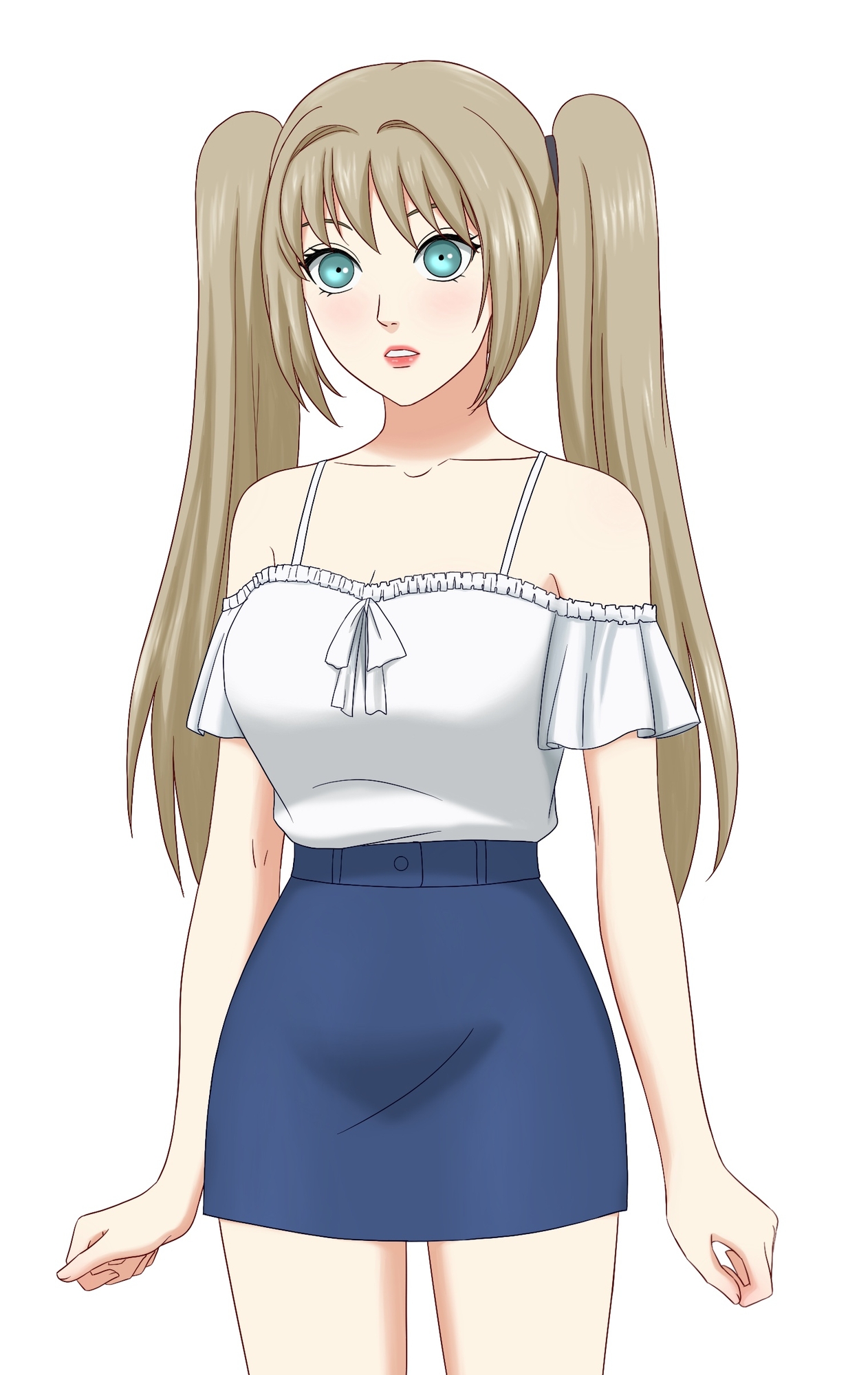 レイヤー分け女性キャラ立ち絵素材(PSD)