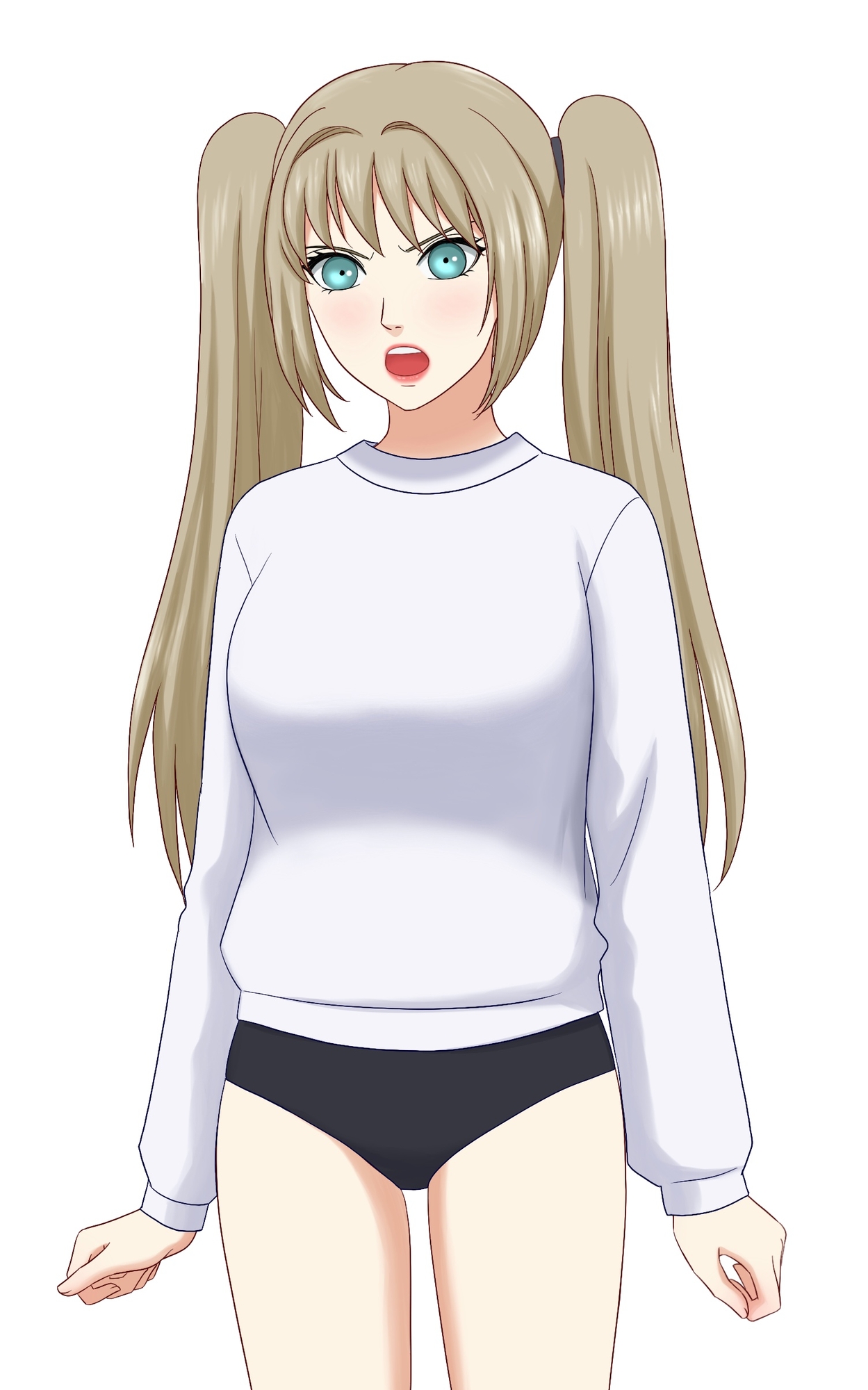 レイヤー分け女性キャラ立ち絵素材(PSD)