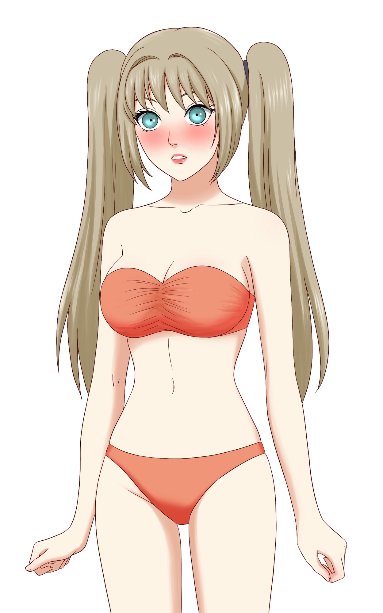 レイヤー分け女性キャラ立ち絵素材(PSD)