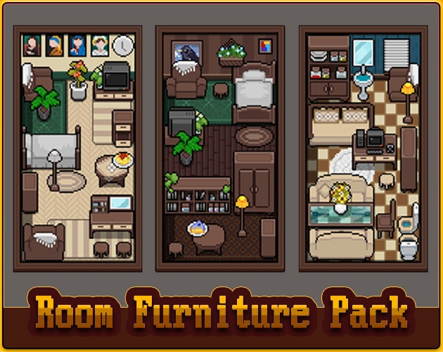 RPGmakerMV/MZ ピクセルインテリア家具リソースパック