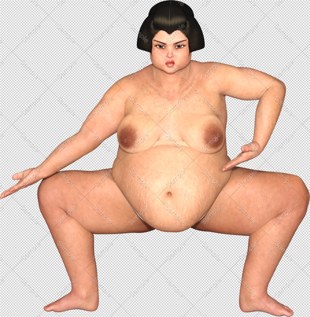 素材屋☆歌う宝石箱☆画像素材(性別不詳の力士風キャラ)