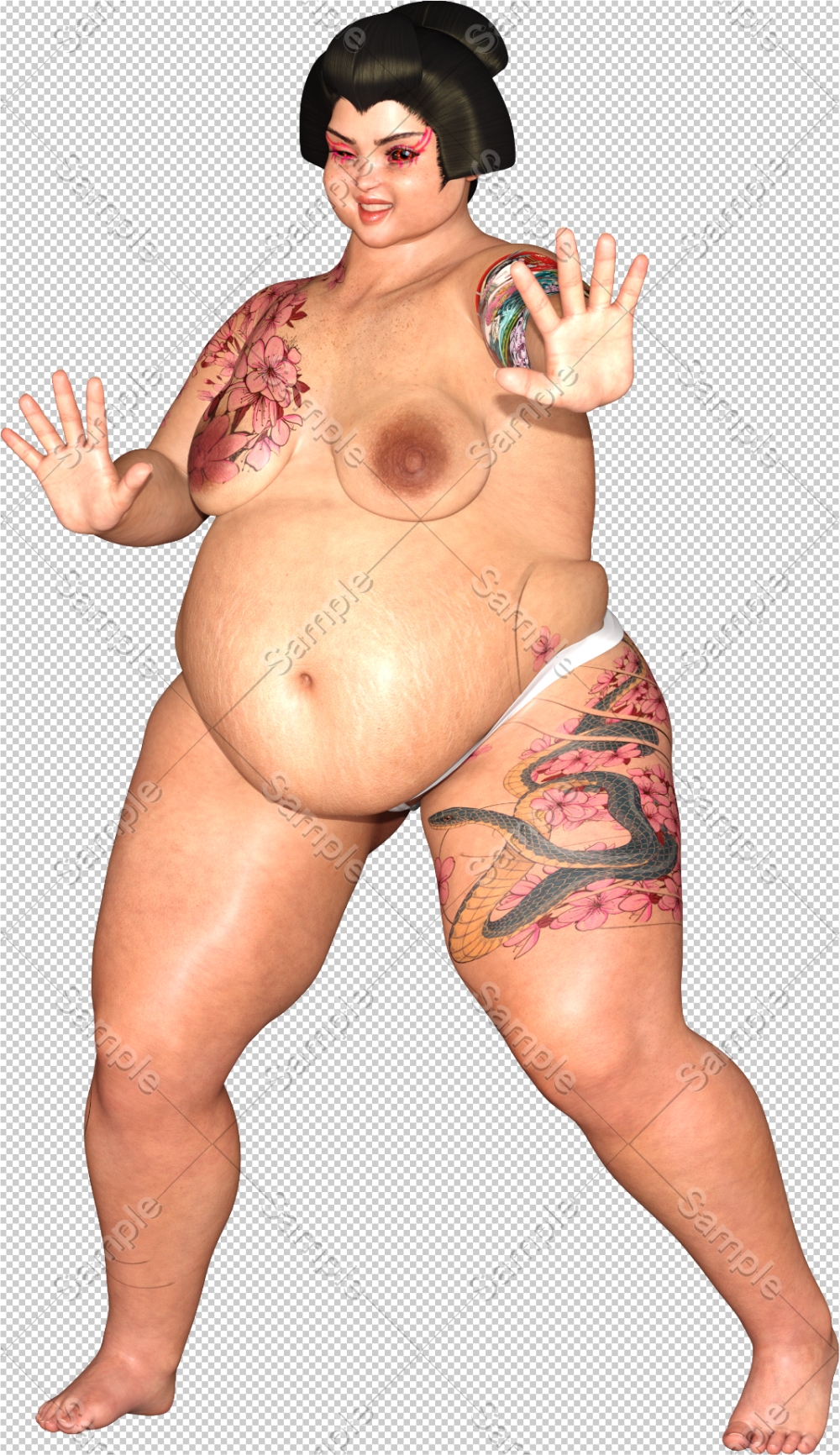 素材屋☆歌う宝石箱☆画像素材(性別不詳の力士風キャラ)