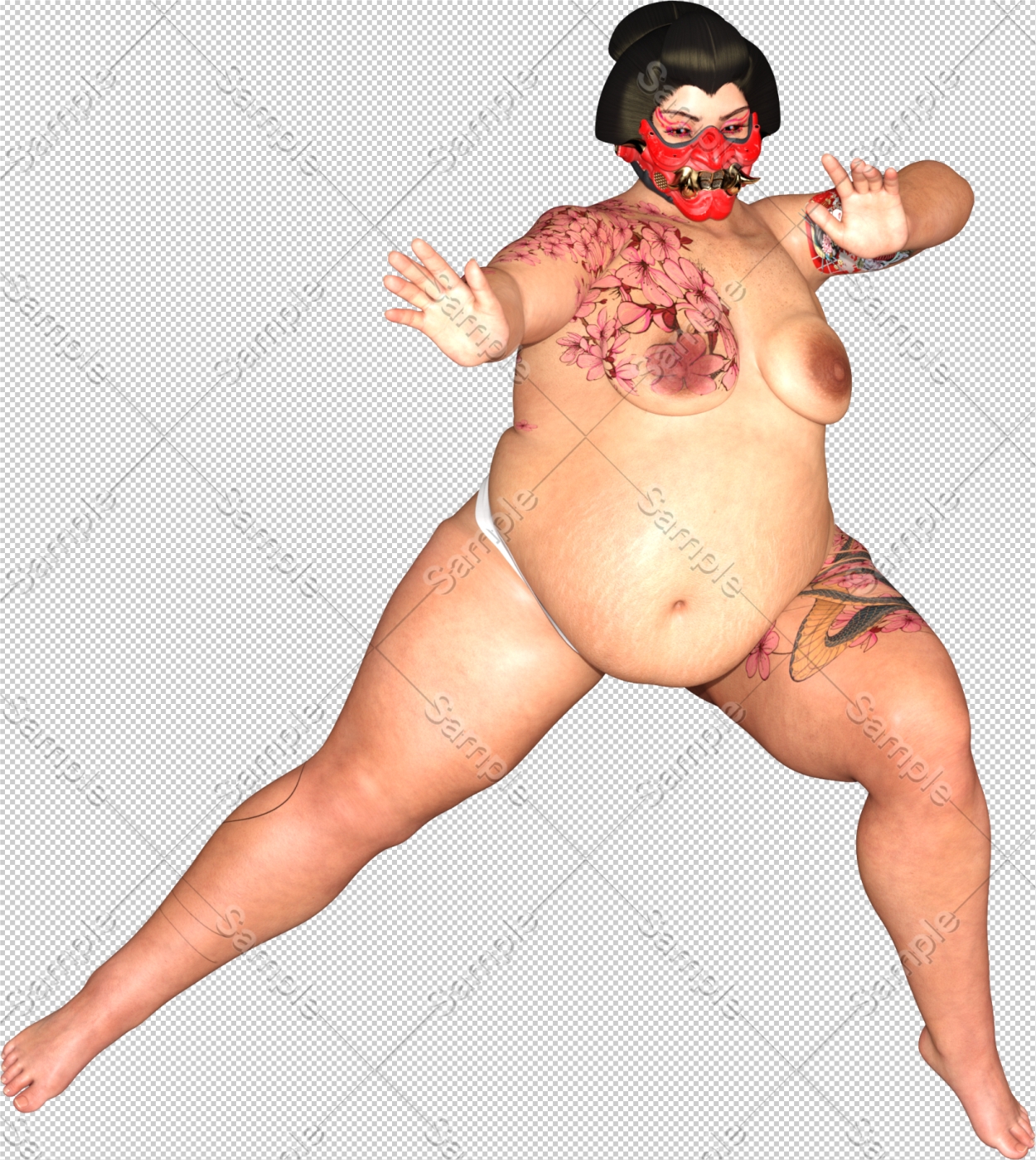 素材屋☆歌う宝石箱☆画像素材(性別不詳の力士風キャラ)