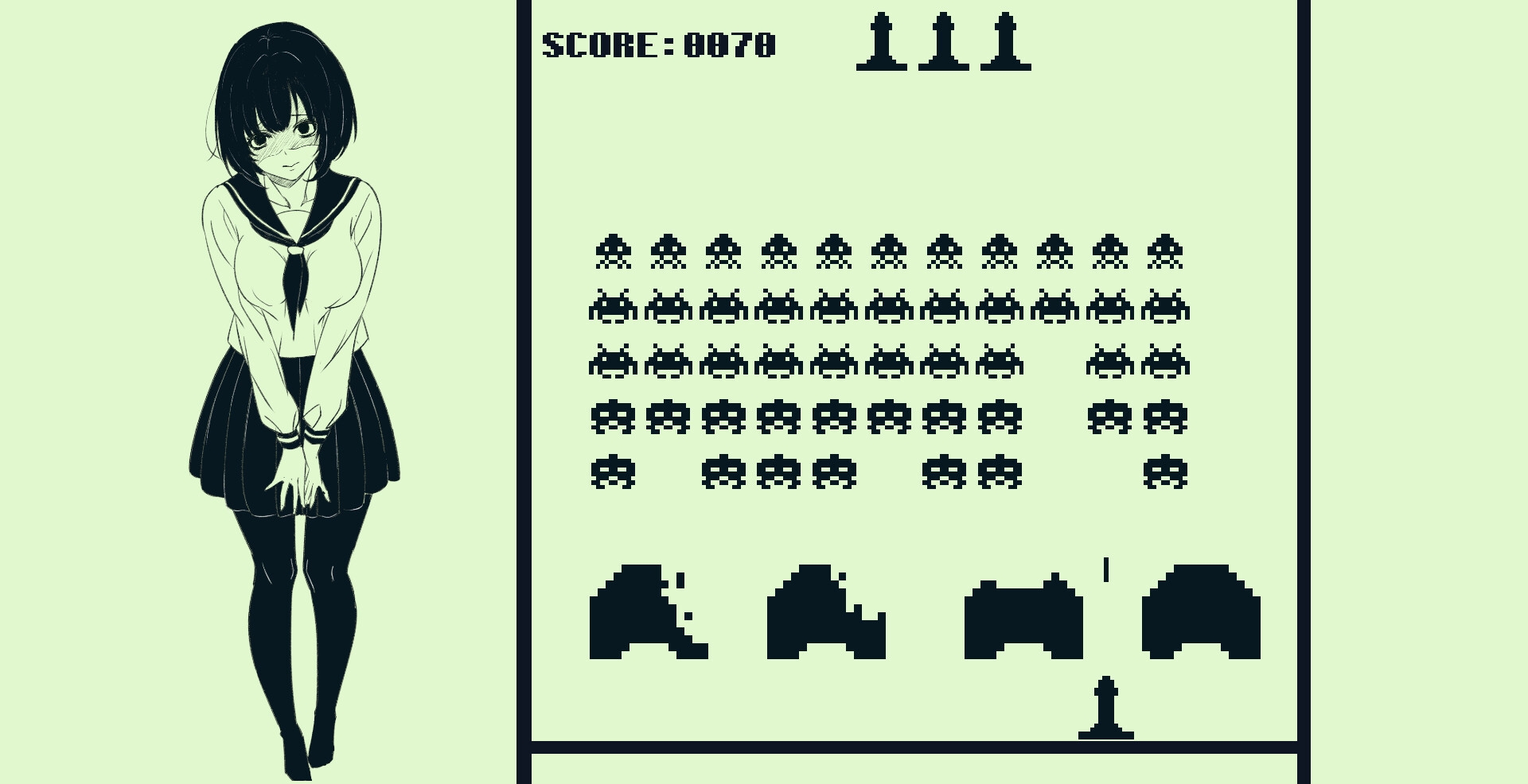 脱衣ンベーダーゲーム 画像1