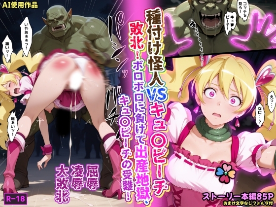 種付け怪人VSキュ〇ピーチ・敗北！ボロボロに負けて出産地獄、キュ〇ピーチの受難！