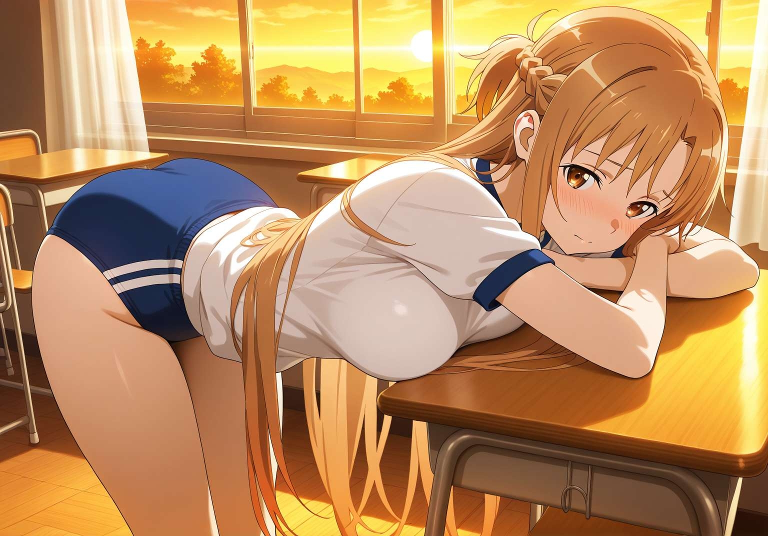 親友の手で、体操服アスナは刻まれた_1