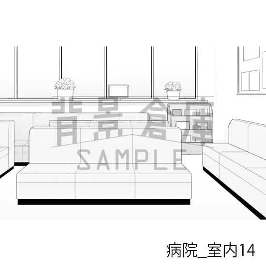 【トーンつき背景】病院_背景素材集3(室内)