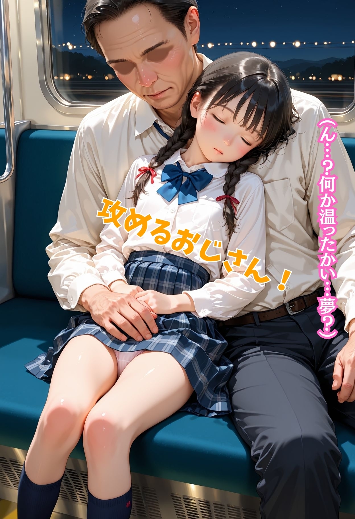 夜電車でうたた寝少女痴○おじさんに堕ちていく_4
