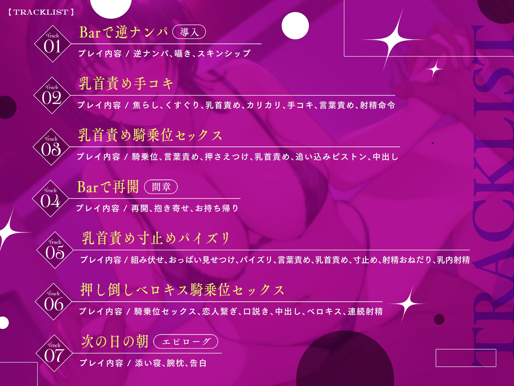 Sっ気低音ボイスのイケメンお姉さんにBarで逆ナンパされて…甘ぁい言葉責めと乳首責めの快楽でとろけるように堕とされる夜…♡ 画像3