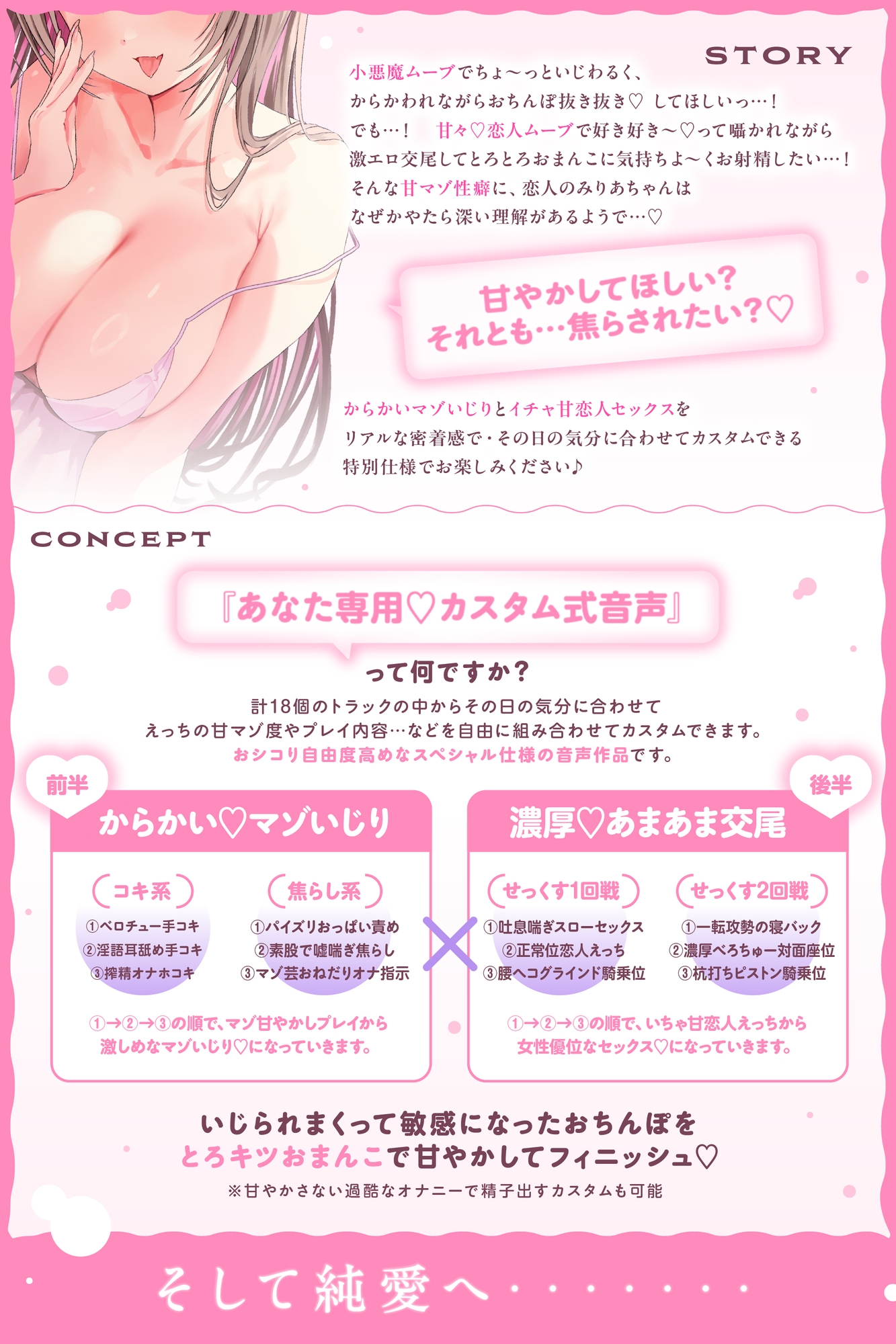 ✅早期限定特典付き【405分超】小悪魔カノジョ～からかいマゾいじり×あまあま恋人ムーブ⇒愛されまくり♡あなた好みのラブハメ交尾しまくる話～【マゾ度カスタム式音声】 画像1