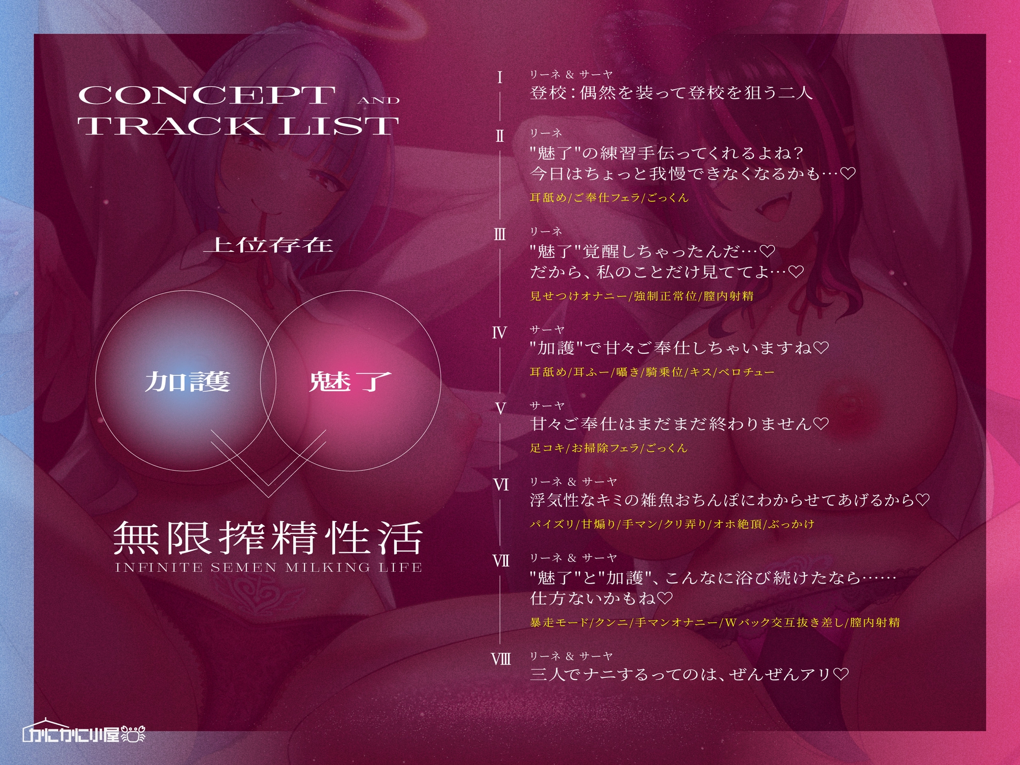 【1周年記念110円】天使と淫魔のチン媚び学園性活~私達があなたをドロドロぴゅっぴゅさせちゃいます♪~【オホ声逆レ〇プ】 画像3