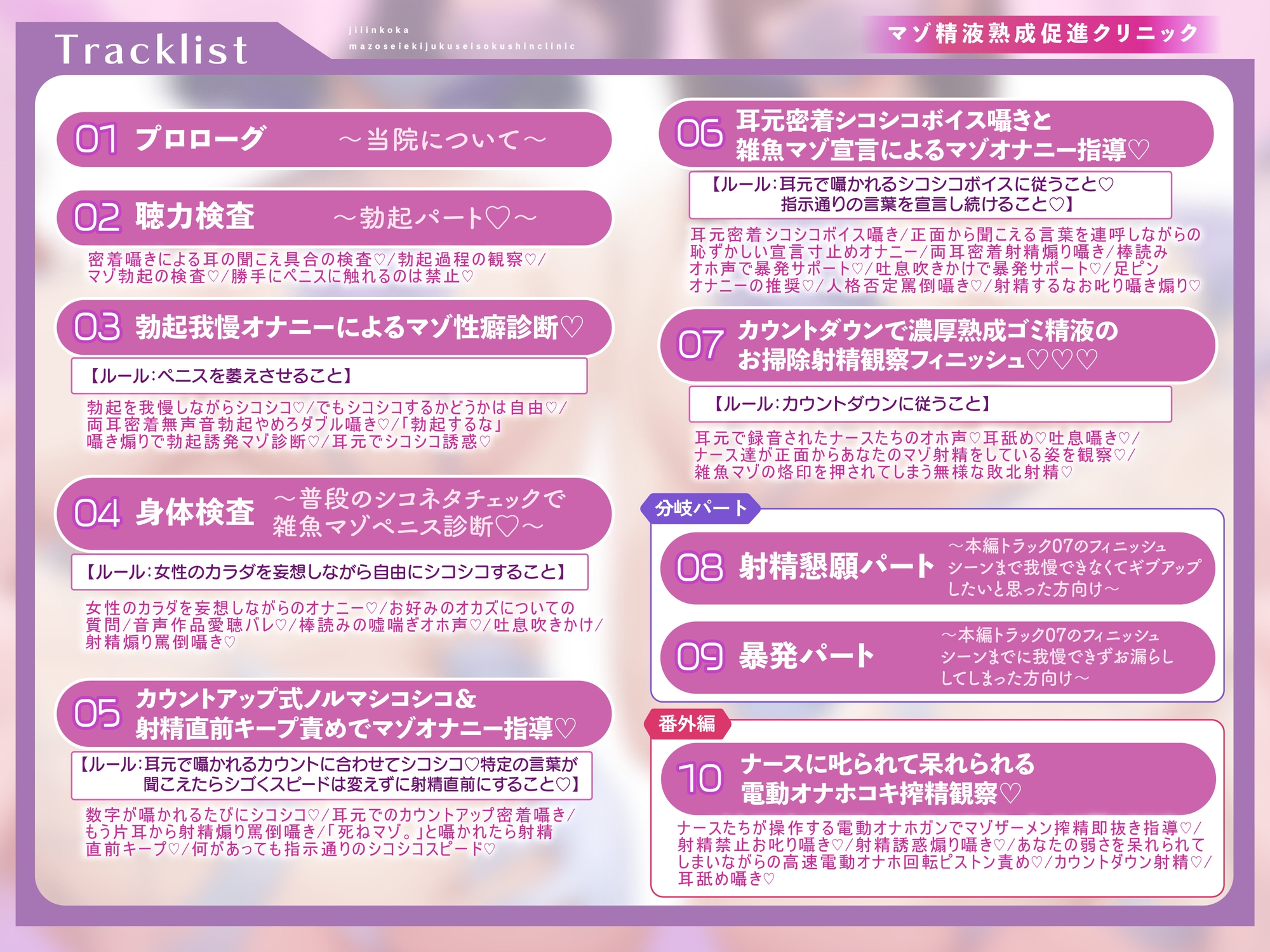 マゾ精液熟成促進クリニック 自慰淫行科 ～ドスケベ事務的ナース達が教える正しいマゾオナニーのやり方～【シコシコボイス・嘘喘ぎ・勃起我慢オナニー・宣言オナニー】 画像6