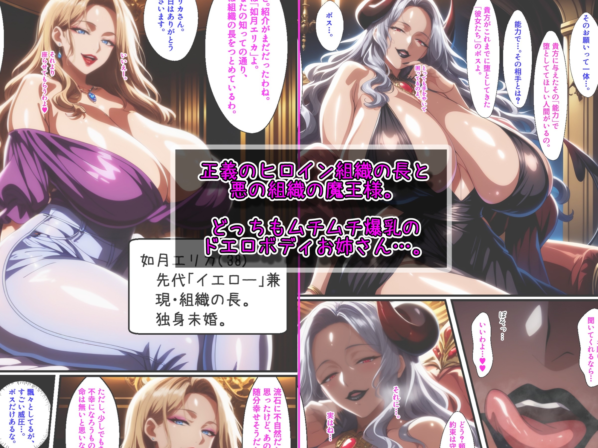 正義と悪の爆乳熟女ボス！魔王様も変身ヒロインのリーダーもどっちも完堕ちさせて僕の物！_1