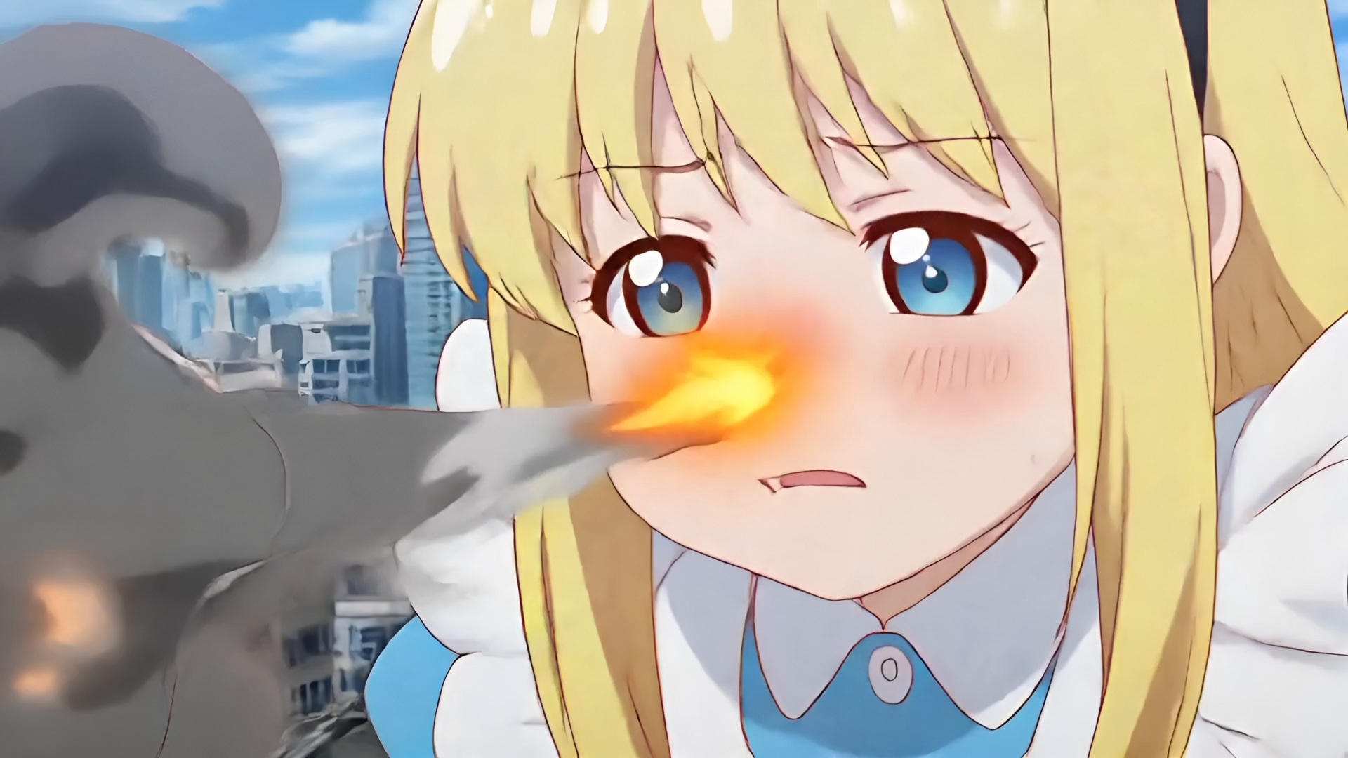 【自信作！】ハイパー巨大娘くしゃみアニメーション！/ Hyper Giantess Sneeze Full Animation! (mp4)_2