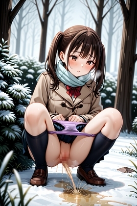 制服野外放尿 冬