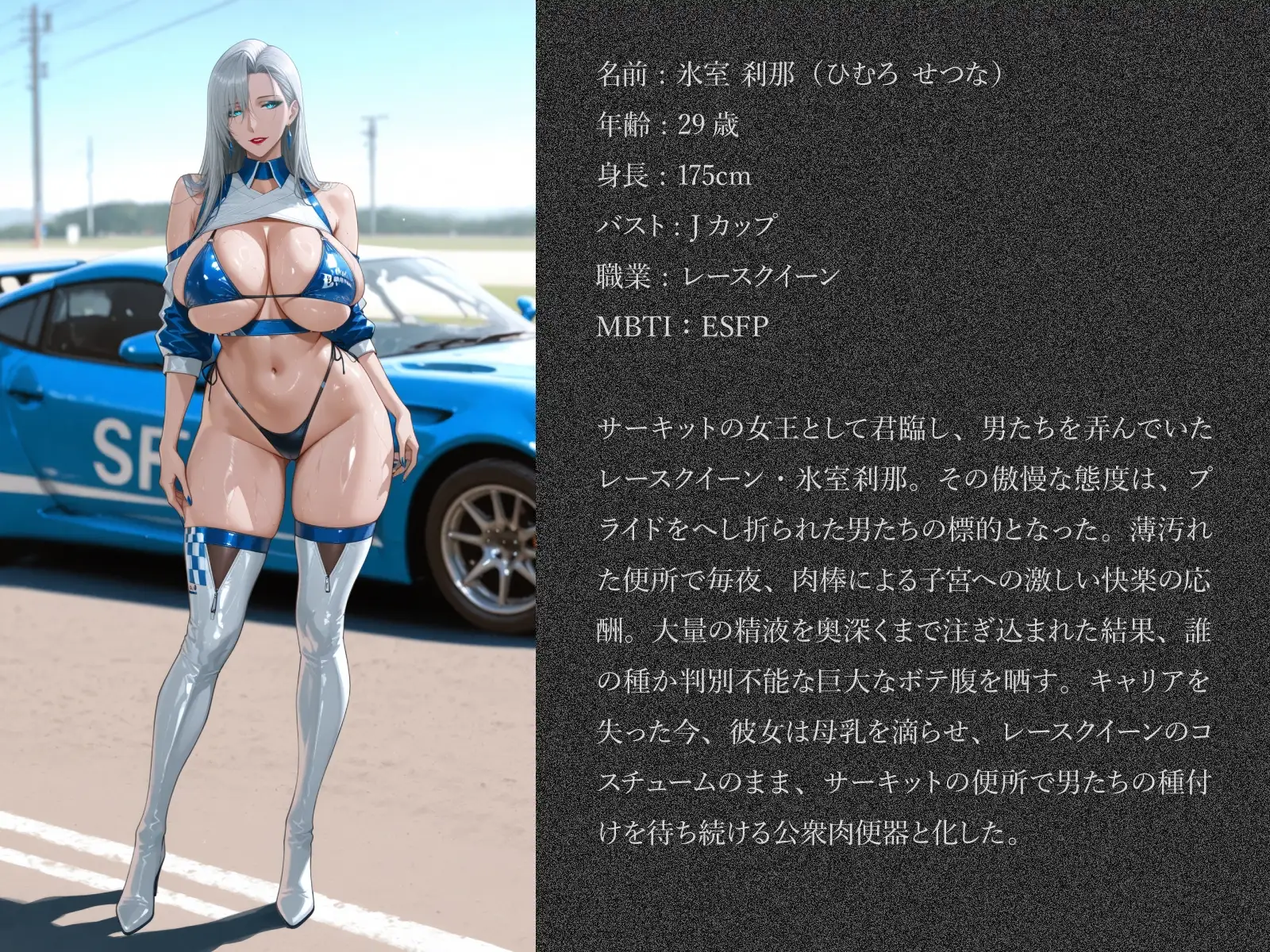 サーキットでイキってた母乳レースクイーンボテ腹公衆肉便器堕ち サンプル画像 10
