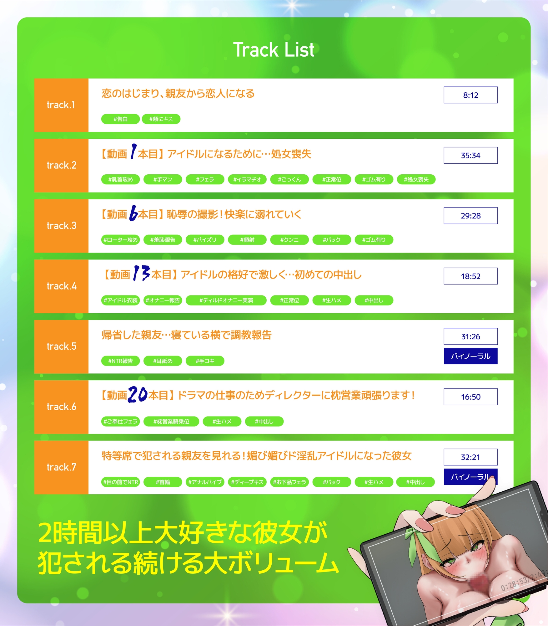 【2時間50分】TS化してアイドルを目指した親友がハマったNTR枕営業(CV:雲八はち) 画像4