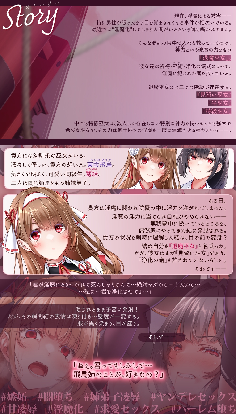 【✅嫉妬姦×快楽堕ち】双堕ち退魔巫女～大好きすぎておまんこ負けちゃう♡快楽♡甘・凌・辱でハーレム連鎖堕ち～ 画像5