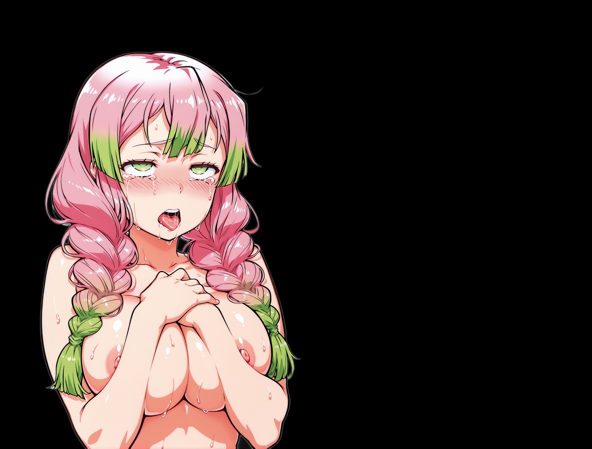 デカパイ美少女ツイン三つ編み女剣士_1