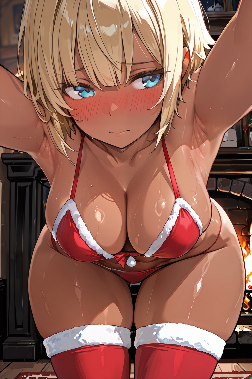 ブロンフォショートのサンタコスプレ_7