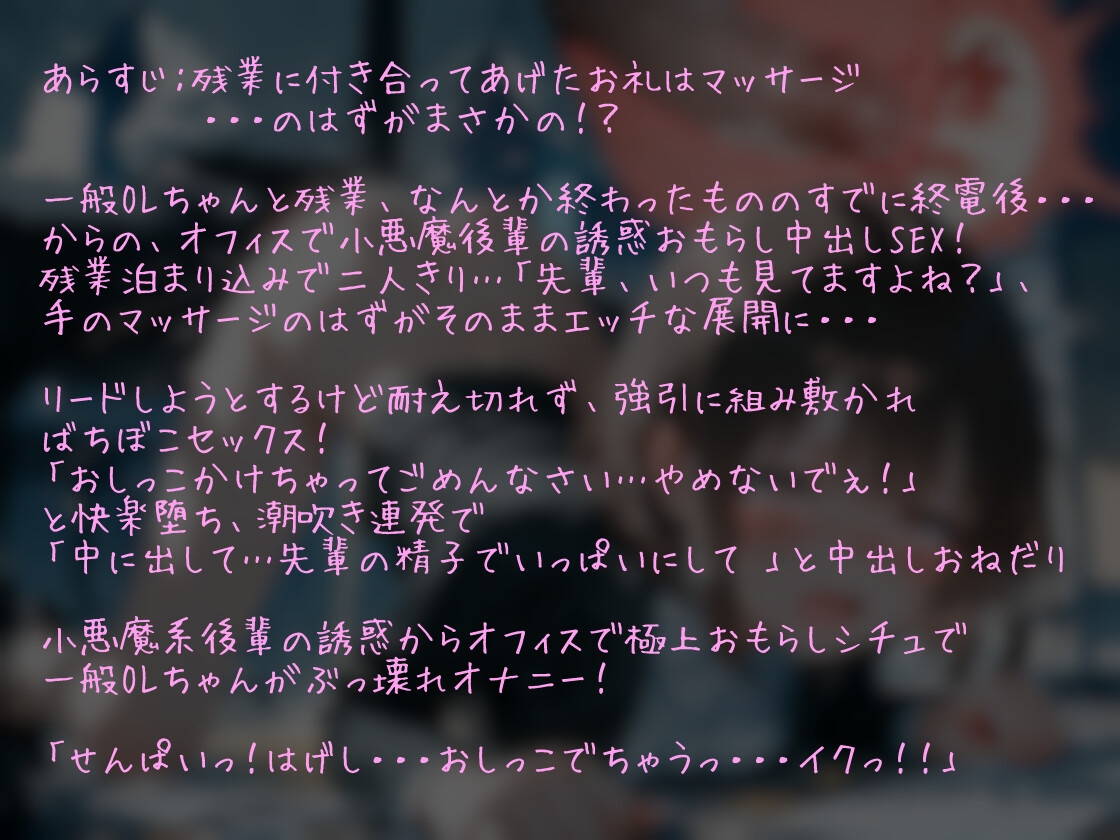 【シチュボ x 実演オナニー】一般OLちゃんとエッチな残業！?深夜のオフィスでアヘイキ潮吹きセックス！ 画像1