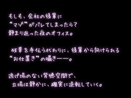 【濃密15分】「先輩、また失敗ですか?♡」 ～生意気な会社の後輩にからかわれながら、鬼頭手コキでイジメられる～ 画像1