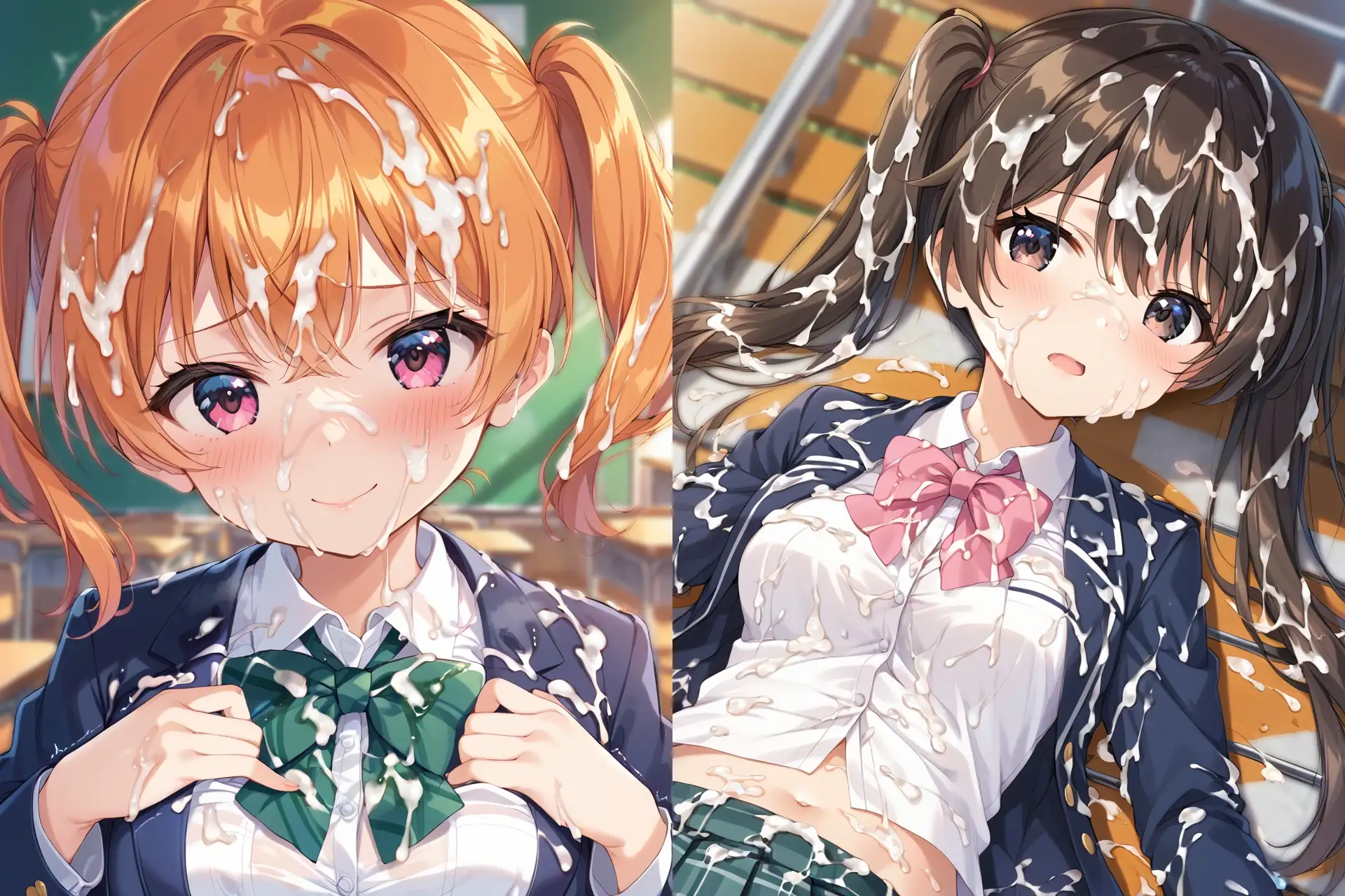 ブレザー制服ぶっかけCG集 サンプル画像 8
