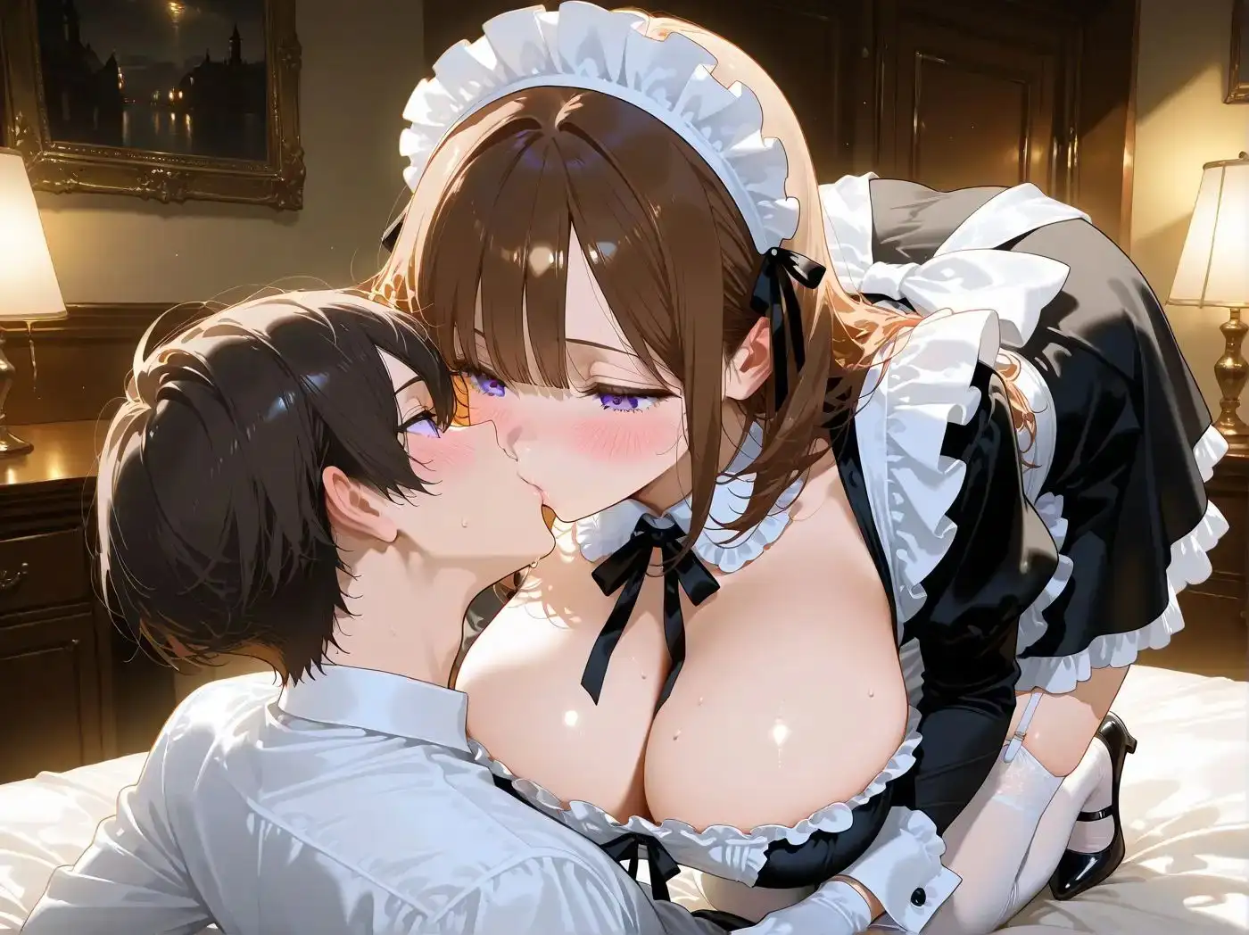 【アニメ】あまあまな巨乳メイドと一晩中ラブラブセックス サンプル画像 3