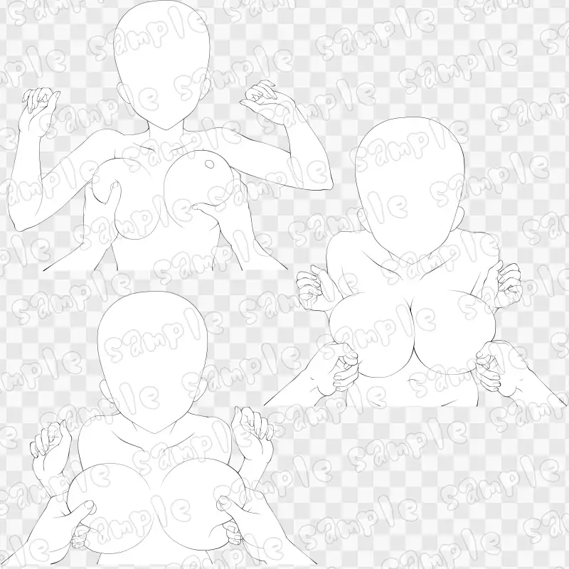 線画素材集［手］66 サンプル画像 2
