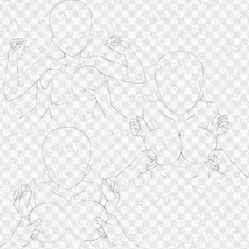 線画素材集［手］66 サンプル画像 3