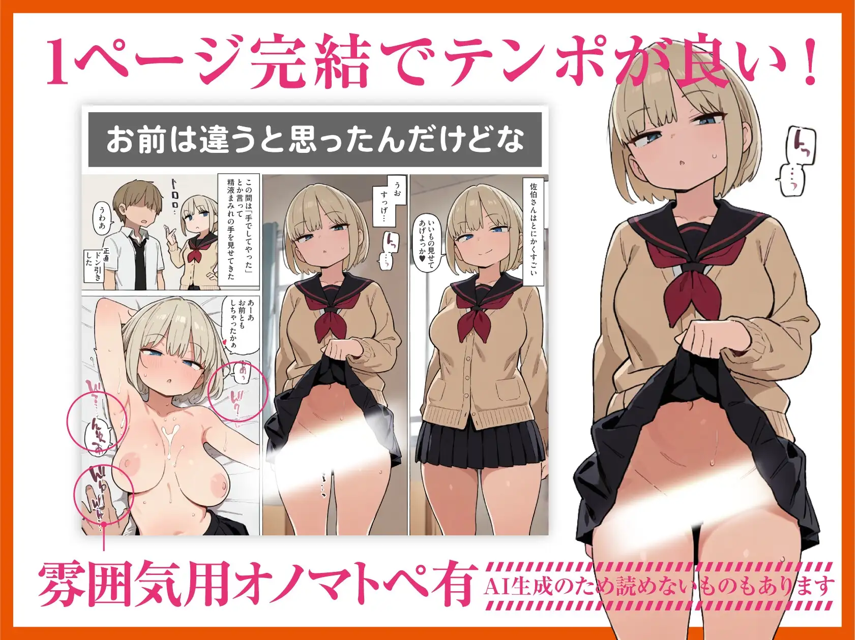 垂れ巨乳1ページ完結漫画集 サンプル画像 2