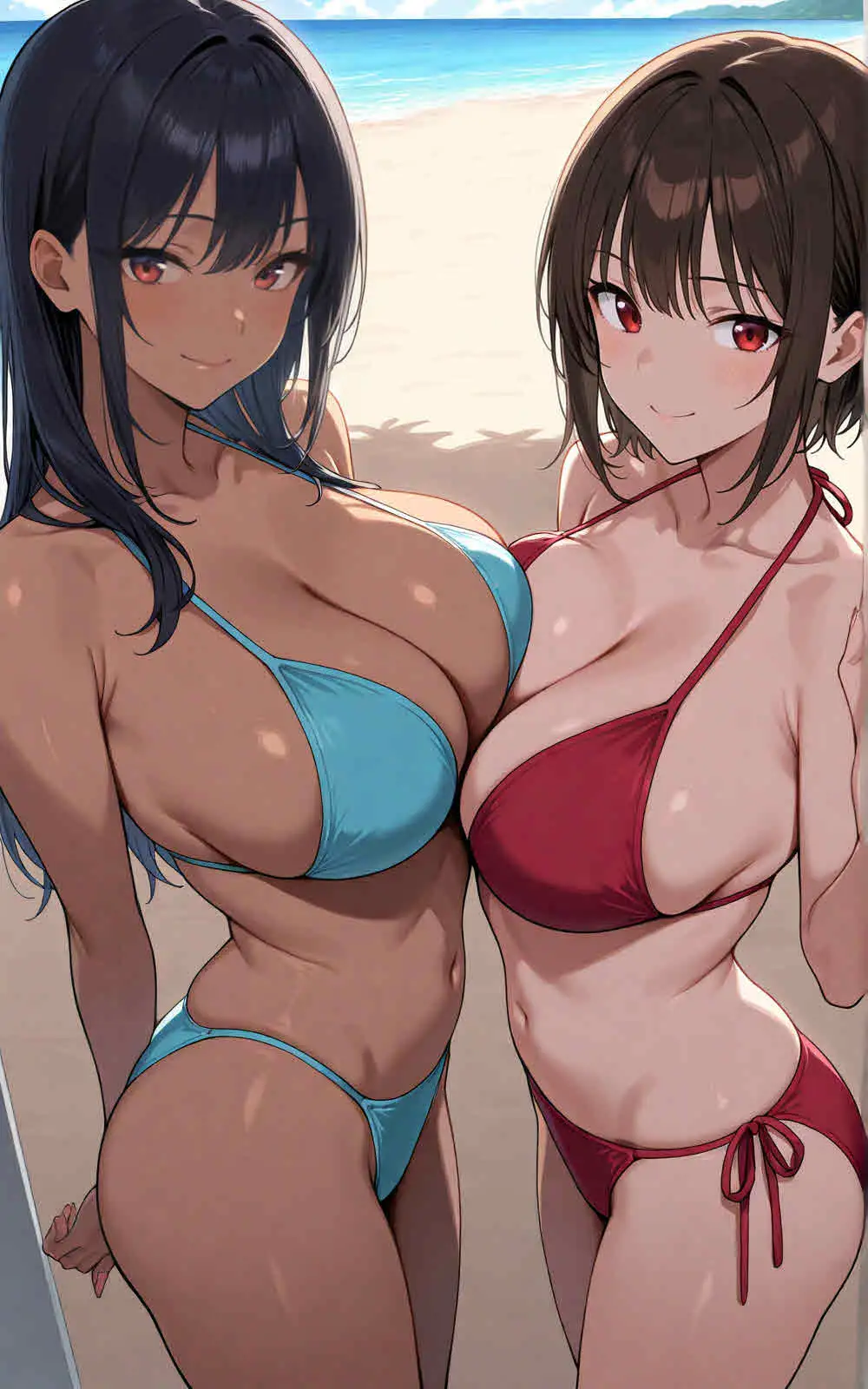 【水着シリーズ】仲良し美少女水着撮影会【500枚】・スク水・競泳水着・ビキニ美少女イラスト集 サンプル画像 10