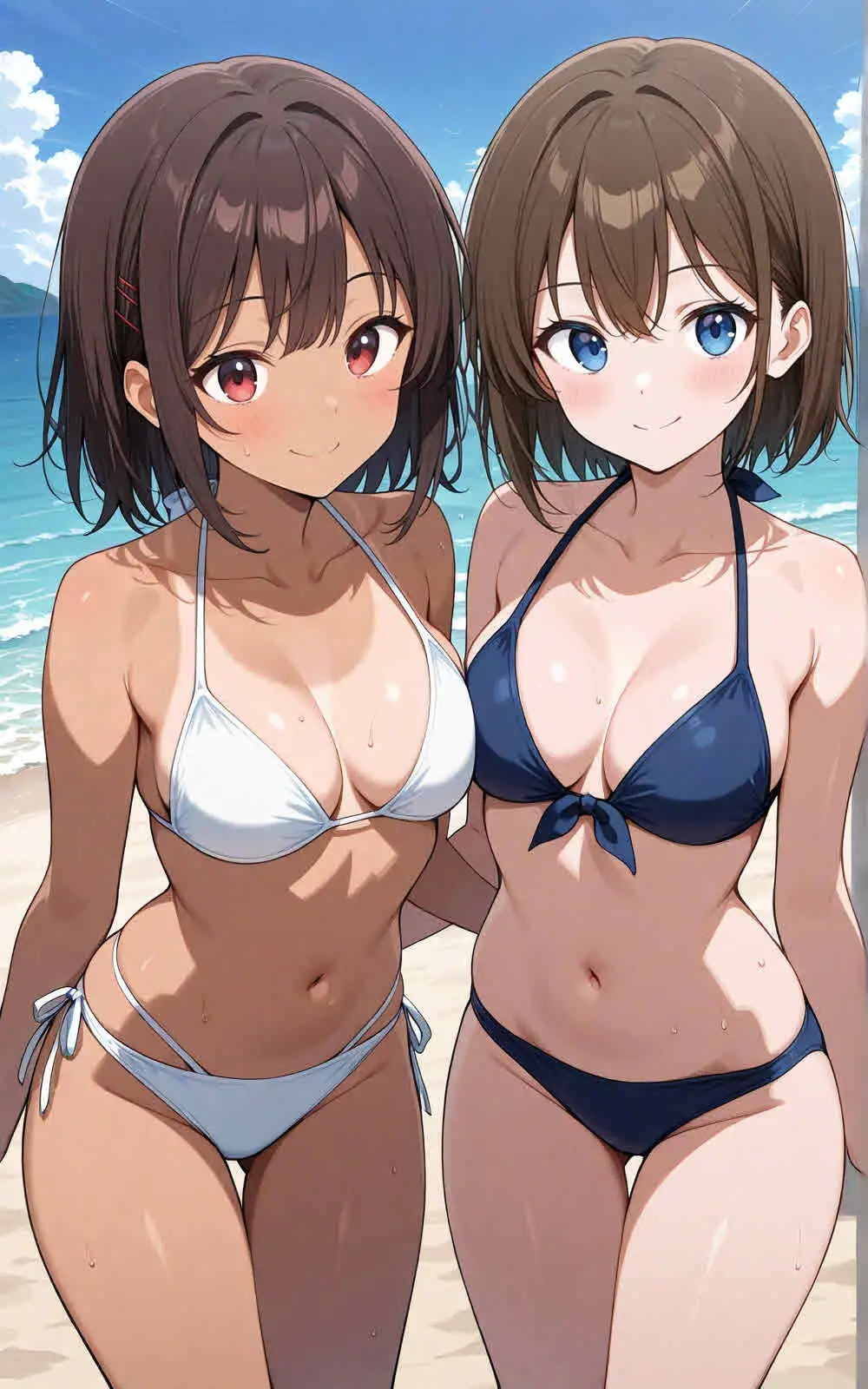 【水着シリーズ】仲良し美少女水着撮影会【500枚】・スク水・競泳水着・ビキニ美少女イラスト集 サンプル画像 3