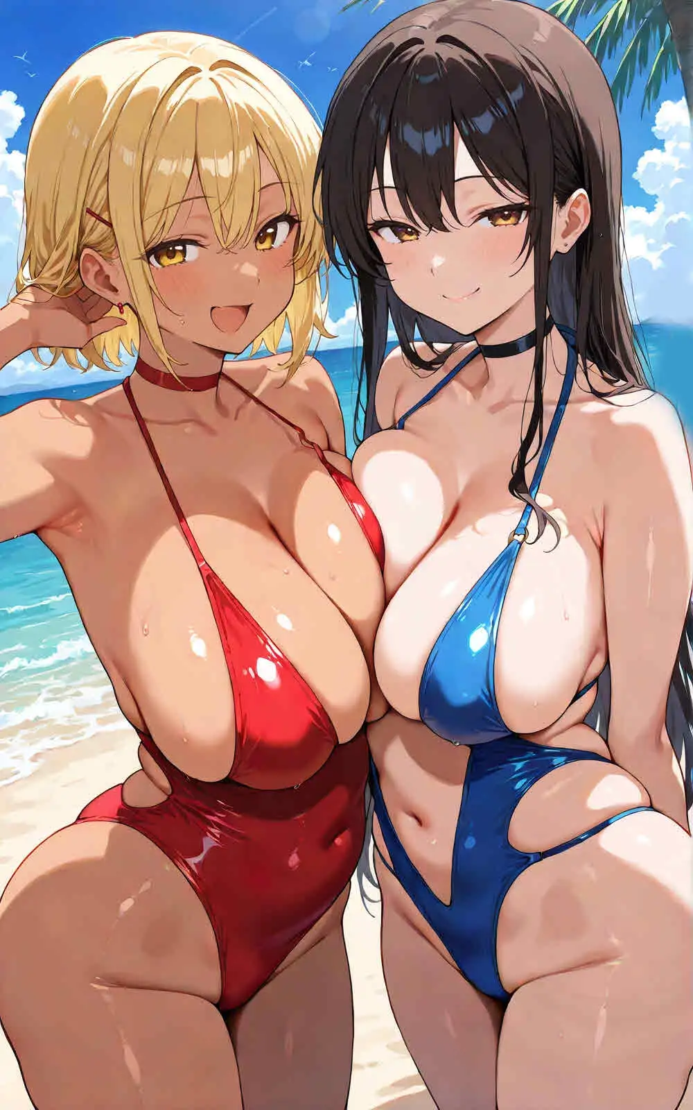 【水着シリーズ】仲良し美少女水着撮影会【500枚】・スク水・競泳水着・ビキニ美少女イラスト集 サンプル画像 8