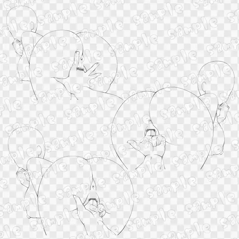 線画素材集[手]69 サンプル画像 3
