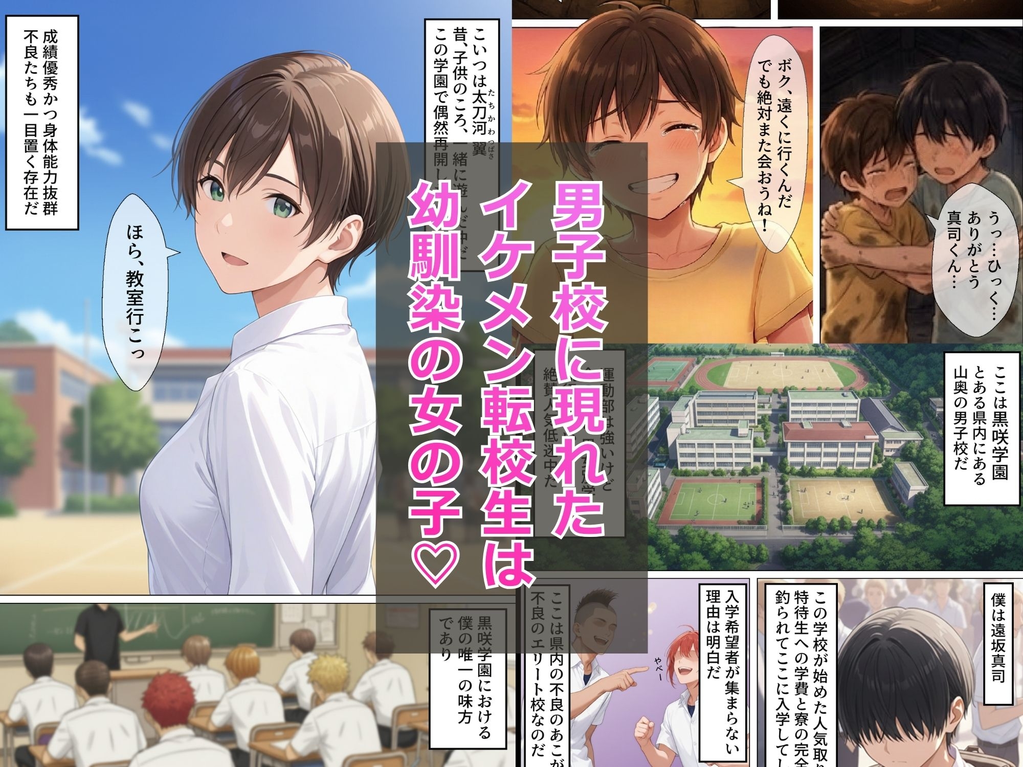 男装女子”太刀河 翼”の受難 ～イケメン転校生のメス堕ち～ サンプル 1/5