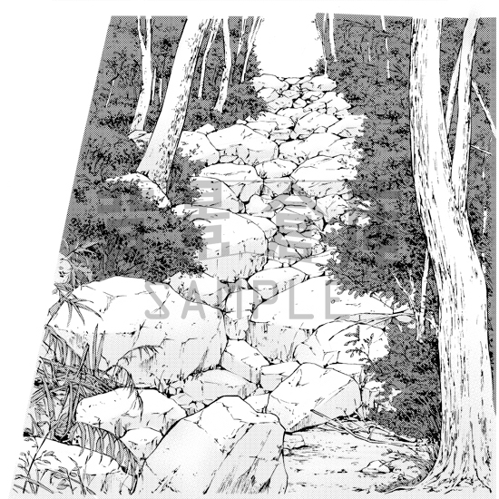 【トーンつき背景】自然物_背景素材集1(森)