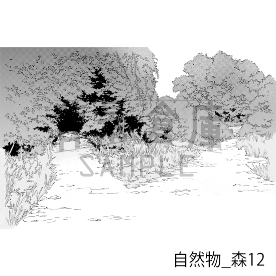 【トーンつき背景】自然物_背景素材集9(森)