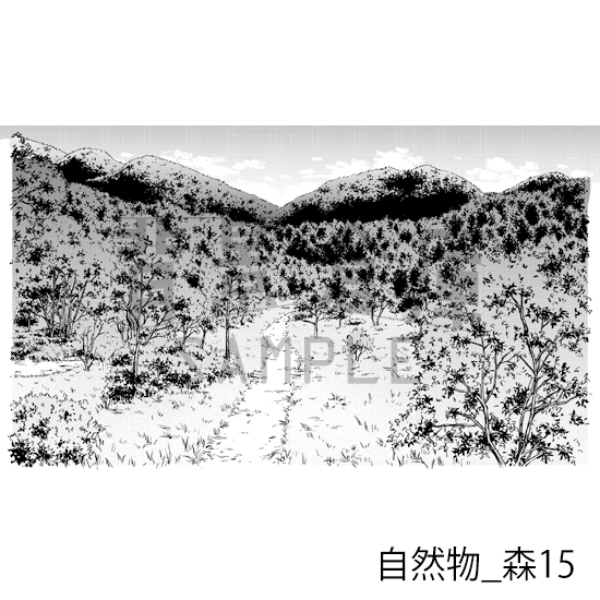 【トーンつき背景】自然物_背景素材集9(森)