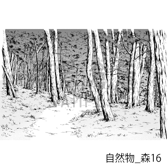 【トーンつき背景】自然物_背景素材集9(森)