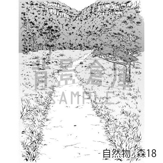 【トーンつき背景】自然物_背景素材集9(森)