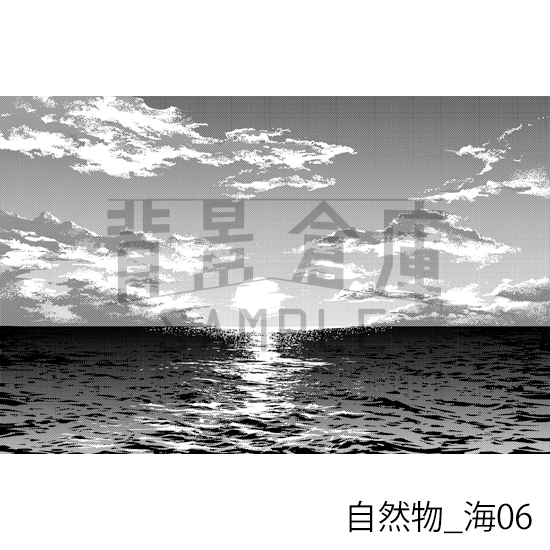 【トーンつき背景】自然物_背景素材集11(海)