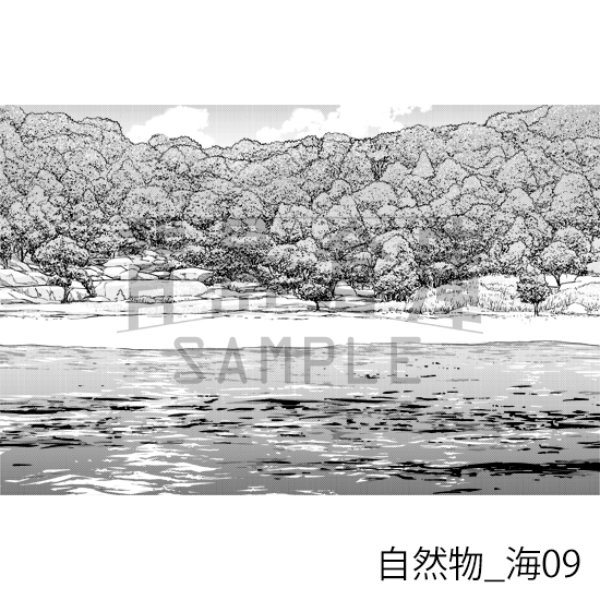 【トーンつき背景】自然物_背景素材集11(海)
