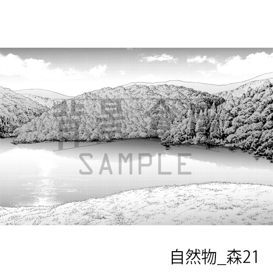 【トーンつき背景】自然物_背景素材集12(森)