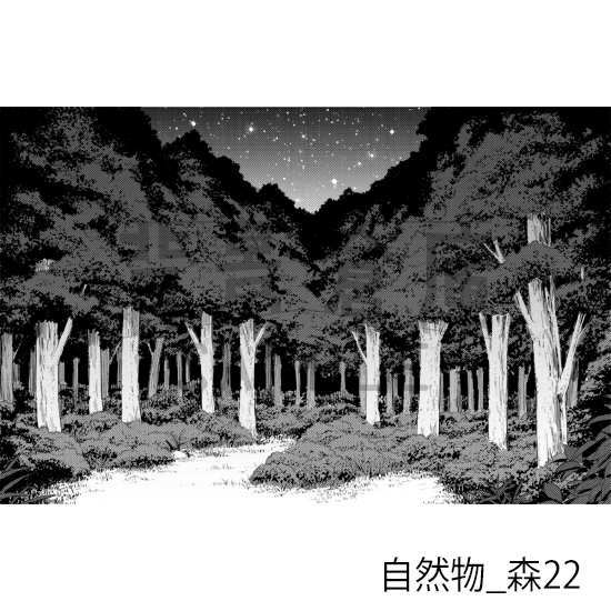 【トーンつき背景】自然物_背景素材集12(森)