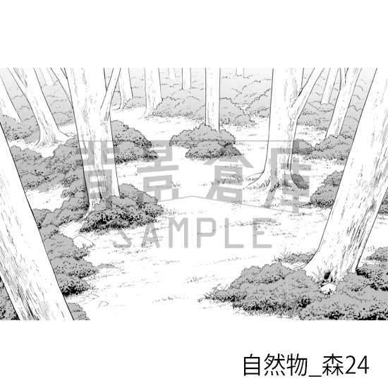 【トーンつき背景】自然物_背景素材集12(森)