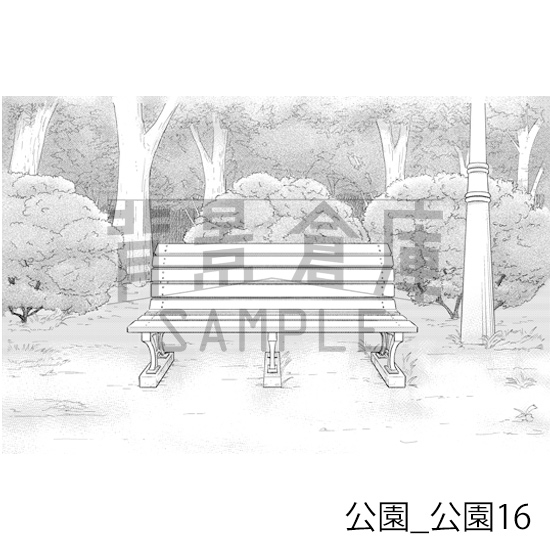 【トーンつき背景】公園_背景素材集2(公園)