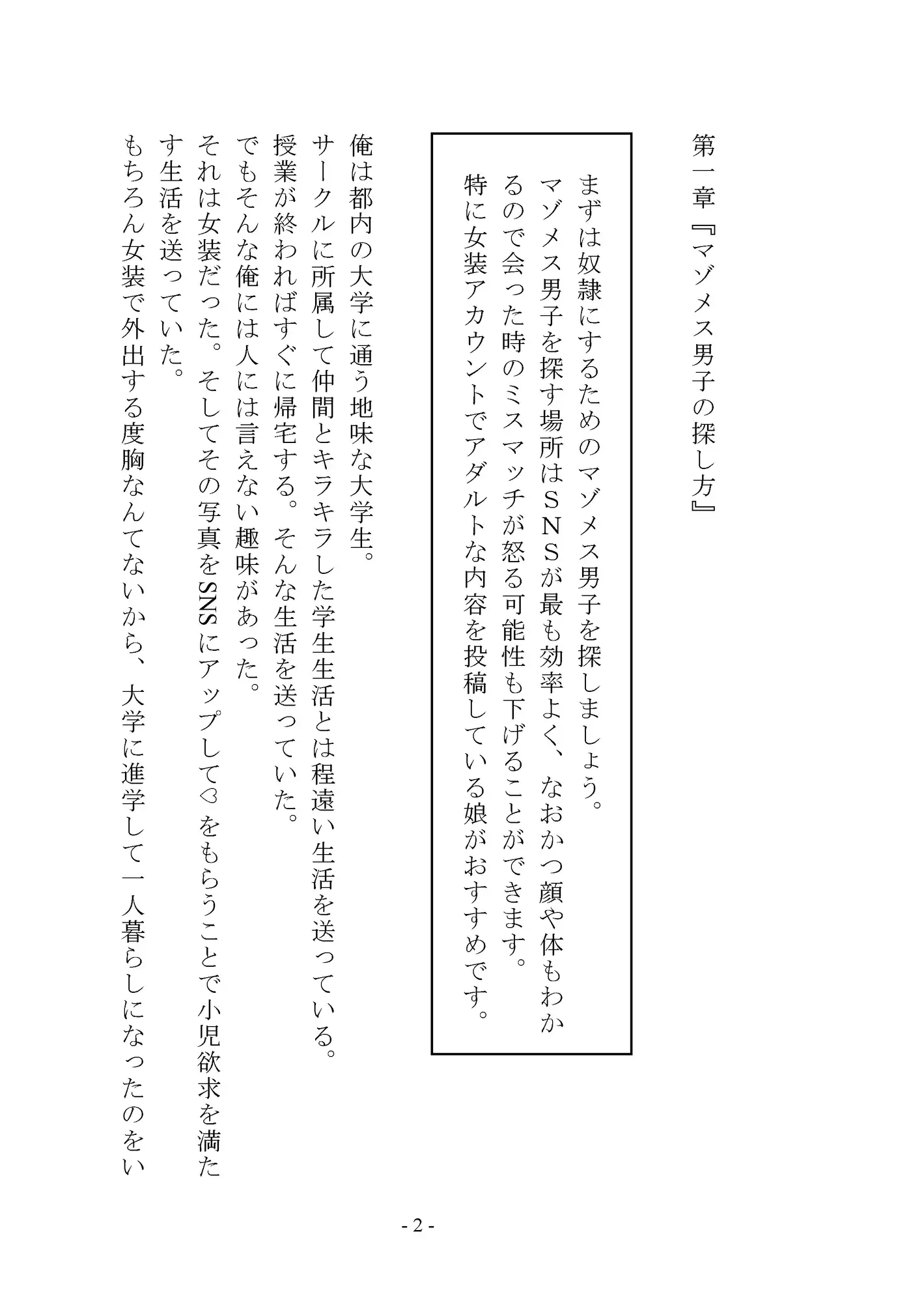 【小説版】マゾメス男子の作り方 サンプル画像 3